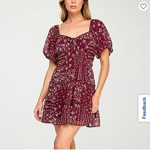 Trixxi Womens Juniors Short Sleeve Floral Fit + Flare Dress Sz Large Nwot